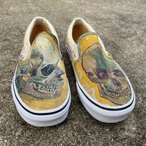 RARE Van Gogh Skull Slip On Vans